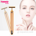 T Σχήμα 24k Χρυσό ραβδί Massager Facial Roller